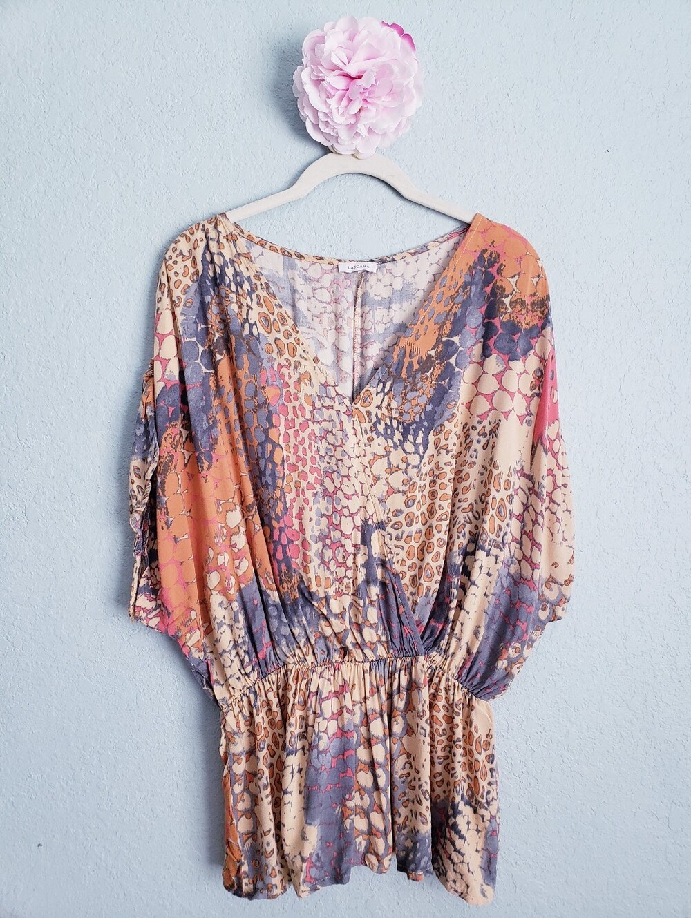 Lascana Orange Multi Animal Print Peplum Blouse